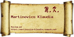 Martinovics Klaudia névjegykártya