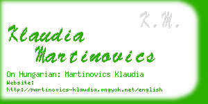 klaudia martinovics business card
